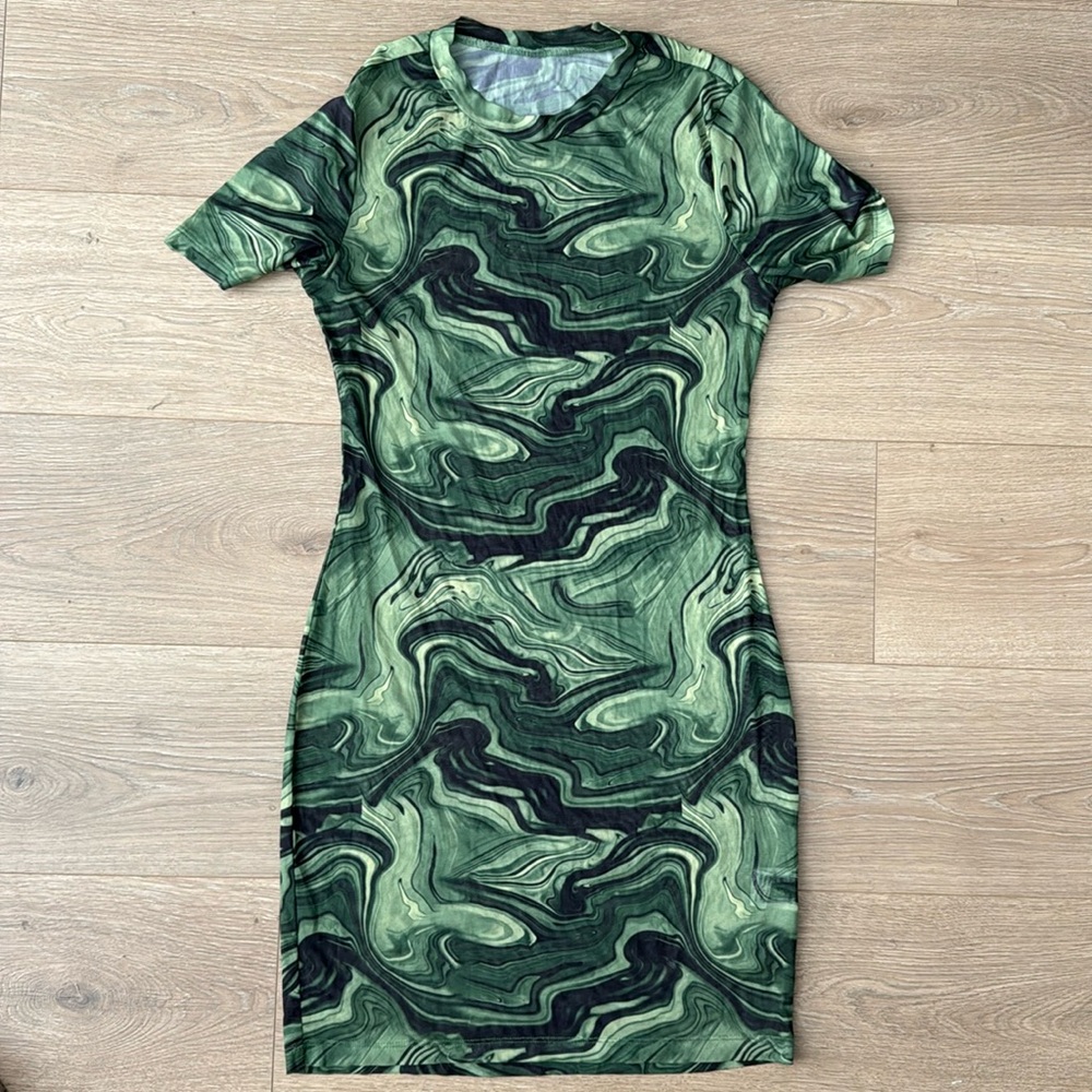 Printed Green cover up dress